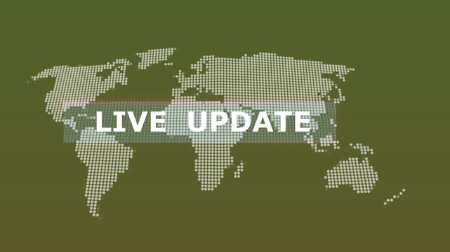 LIVE Update Animation with Earth background. Global news update animation 4k.