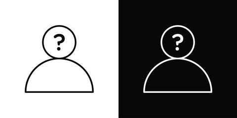 Guess who icon design element. Linear style vectors