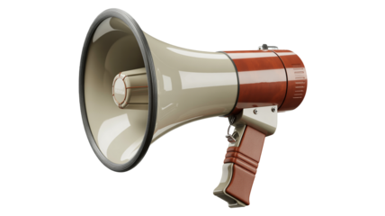 Vintage megaphone perfect for announcements and powerful communication in retro style, sound amplification