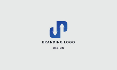 Obraz premium Arrow Direction DP Logo on Gray Background