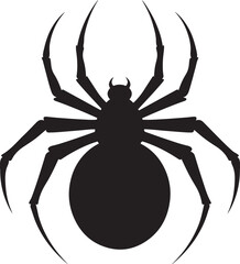 Black widow spider isolated on white background symbol design illustration vector arachnid