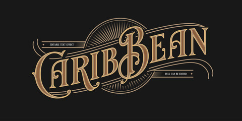 Caribbean text effect, Vintage editable text style