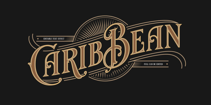 Caribbean text effect, Vintage editable text style