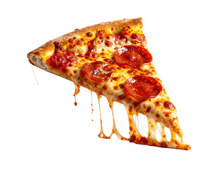 Hot Pepperoni Slice Drips Cheese on Black