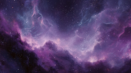 Celestial nebula painted in vibrant shades of purple and blue, evoking a sense of wonder and cosmic beauty. This stunning scene features a swirling galaxy of interstellar gas and dust.