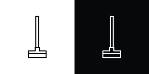 Mop cleaning icon design element. Linear style vectors