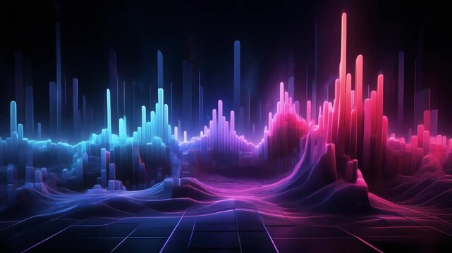 Neon Music Reactive Audio Waveform Animation