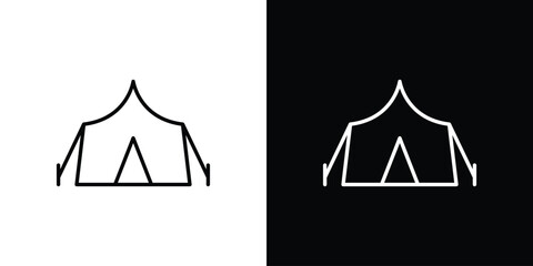 Night camping icon design element. Linear style vectors © Win