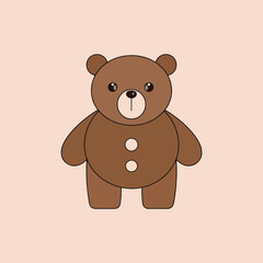 Cute Baby Bear Doll Illustration