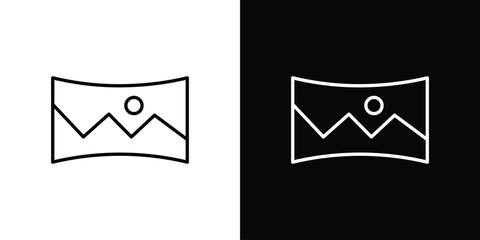 Panoramic view icon design element. Linear style vectors
