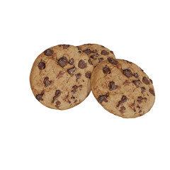 chocolate chip cookies isolated