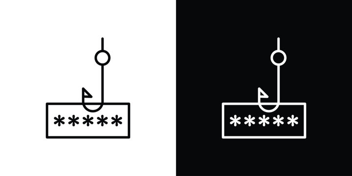 Password phishing icon design element. Linear style vectors