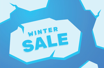 Winter Ice Background for Seasonal Sale and Promotion Banners