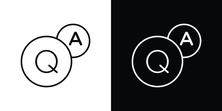 QNA icon design element. Linear style vectors