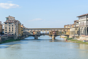 Obraz premium Historic Ponte Vecchio bridge over Arno River, Florence, Italy