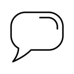 Naklejka premium Speech bubble outline icon graphic for communication and message isolated on white background, Vector