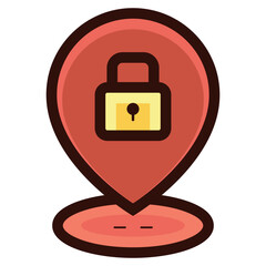 Obraz premium lock privacy location icon illustration