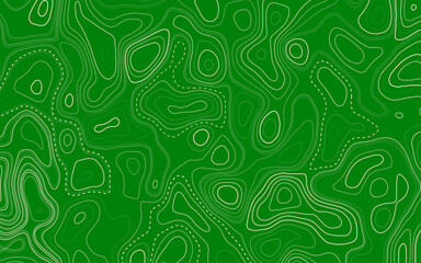 Topographic map. Abstract vector illustration. Contour vector map. white line isolated in green background. 
