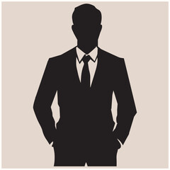 Professional Businessman Avatar Head Silhouette Vector, Businessman
