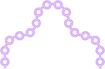 Circle pattern aligns along a line containing multiple curve formations in a unified route.