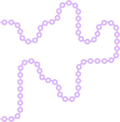 Circle series moves in sequence along a line composed of changing curve structures.