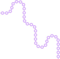 Circle arrangement follows a line shaped in serpentine curve movement.