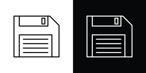 Save file icon design element. Linear style vectors