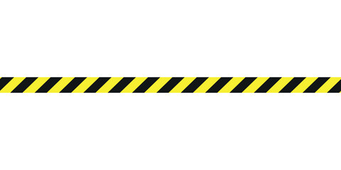 Warning tape with yellow and black diagonal stripes