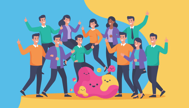 Energetic diverse team jumping together Celebrating unity success and collaborative achievement