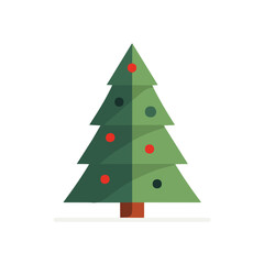 Clipart set, Attractive Minimalist illustration, simple illustration with EPS format design of a festive greeting card with tree isolated on white and transparent background, Christmas design