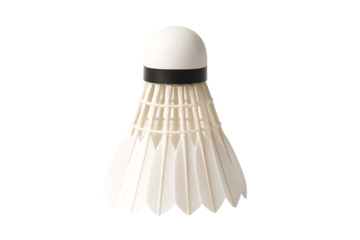 High resolution close up of classic feather badminton birdie for racket sport training and tournament design projects
