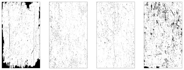 Grunge overlay textures. Vector distress textures.