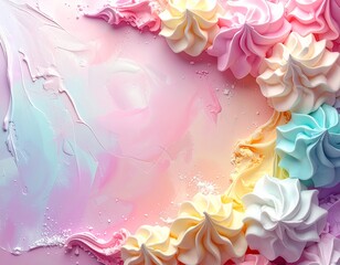 レインボーカラークリームフレーム素材