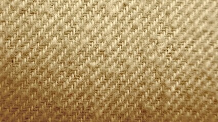 abstract close-up photo of beige herringbone weave texture with diagonal v-shaped patterns on fuzzy fabric surface