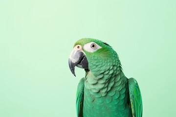 Obraz premium Minimalist pastel color background with a parrot