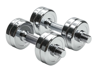 Chromed dumbbells for strength training, home gym