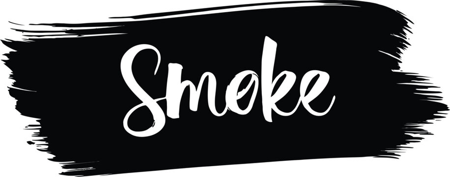 Smoke typography on black brush stroke abstract background vector art
