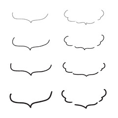 手描き風のふきだしセット　会話やコメントに使えるかわいい装飾ライン素材｜ふきだし, 手書き, フリーハンド, ベクター, 白背景, 黒