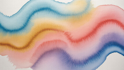 Abstract watercolor waves of soft rainbow colors