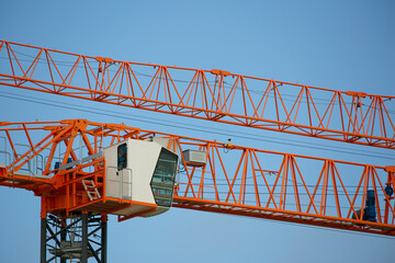 crossing cranes on the construction site