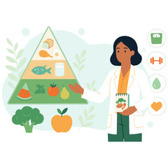 Nutrition Pyramid Guidance illustration vector