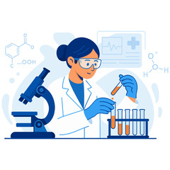 Scientist in Laboratory illustration vector