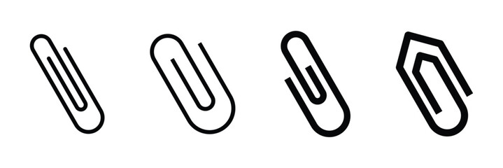 Paperclip icons. Vector set in filled style. Vector illustration. EPS 10