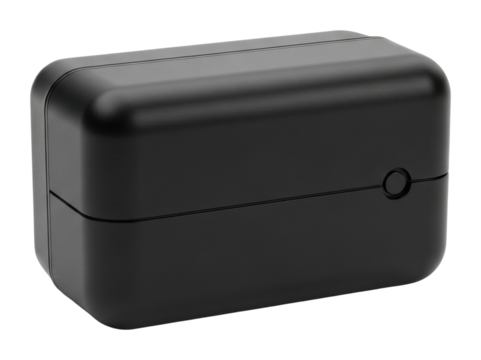 Stylish black storage box home office product minimalism isolated on transparent background