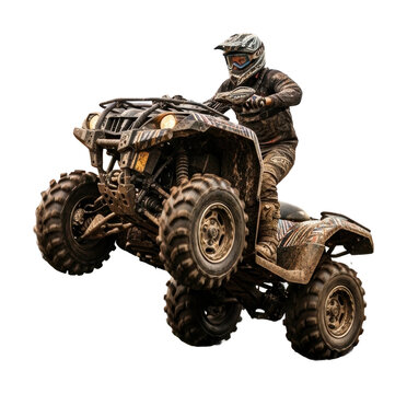 Atv jumping action adventure sport dynamic environment isolated on transparent background