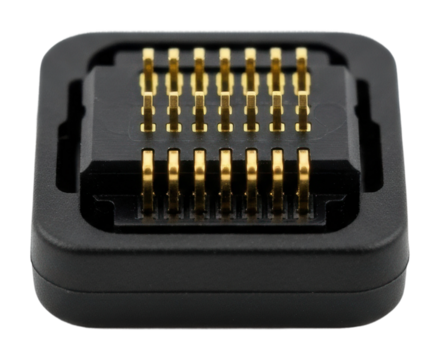 Electronic connectors insights into the manufacturing process isolated on transparent background