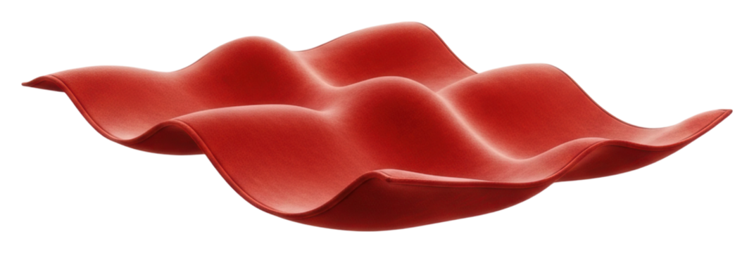 Creative red wave dish modern kitchen home decor minimalist isolated on transparent background
