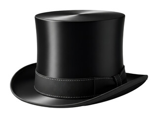 Elegant black top hat displayed on fashion isolated on transparent background