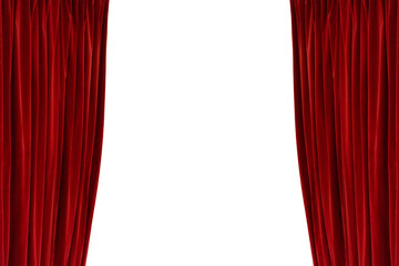 curtain Open Red stage, photo, png isolated on transparent background	