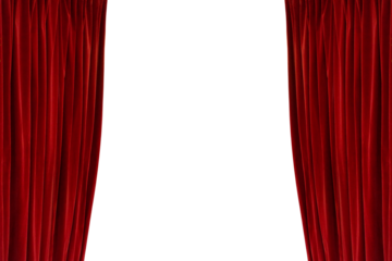 curtain Open Red stage, photo, png isolated on transparent background	